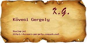 Kövesi Gergely névjegykártya